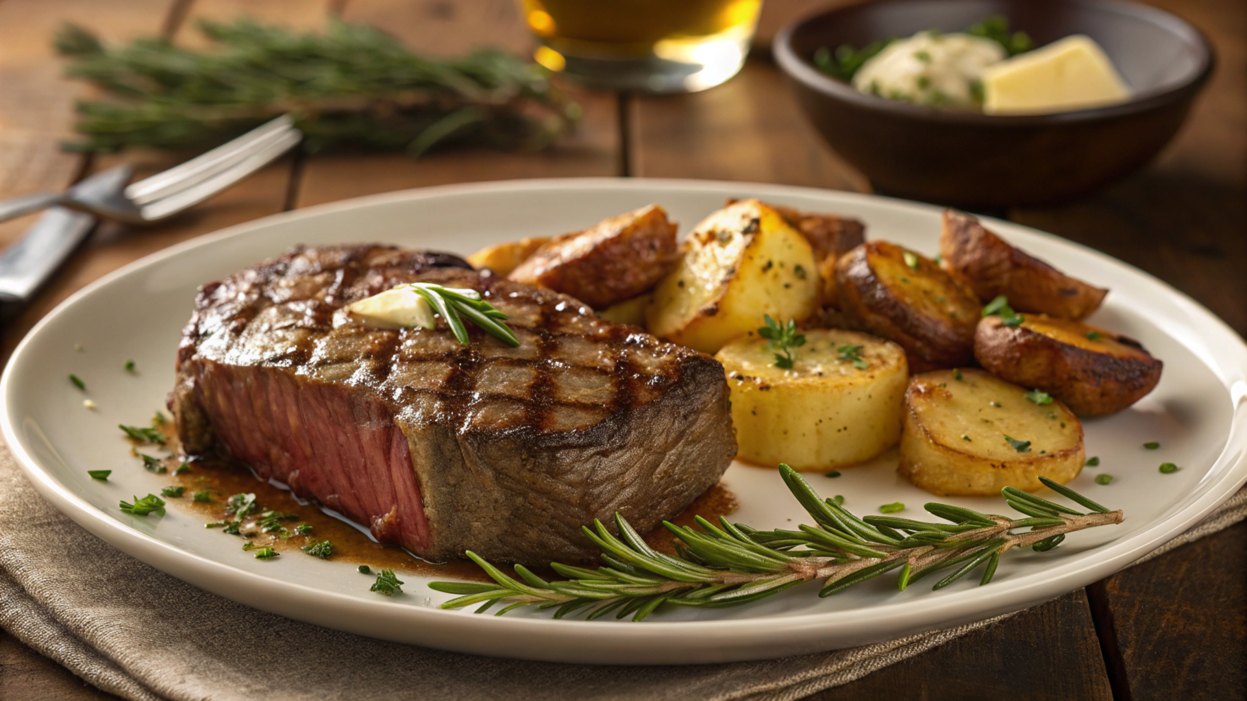 steak and potatoes