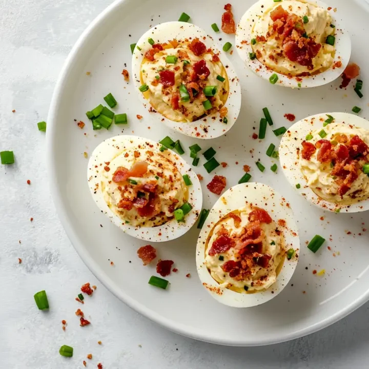 Deviled Eggs with Bacon & Chives