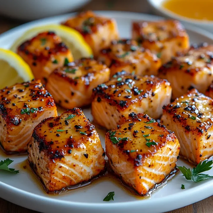 air fryer salmon bites with hot honey
