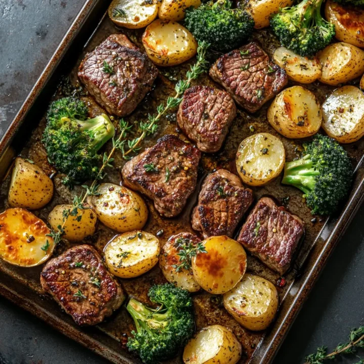 Steak Potato Broccoli Sheet Pan