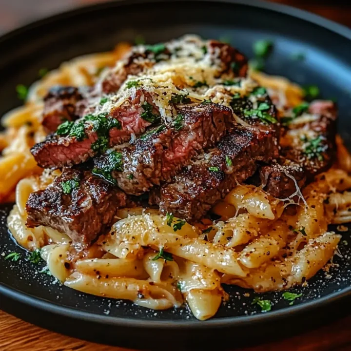 Cajun Steak Cheesy Rigatoni Parmesan