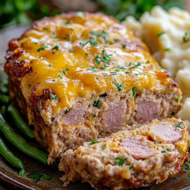 Ham and Mild Cheddar Chicken Meatloaf