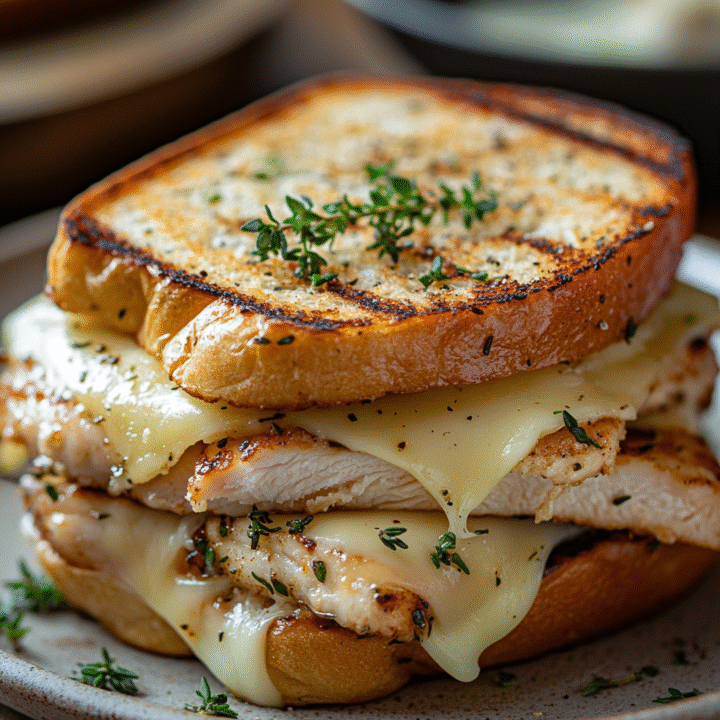 Cheesy Chicken Garlic Bread Sandwich