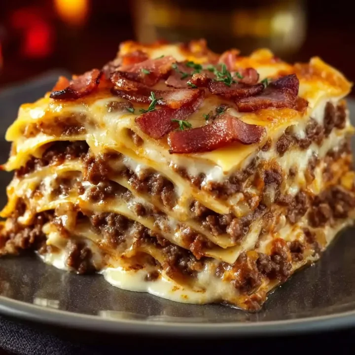 Parmesan Garlic Bacon Cheeseburger Lasagna