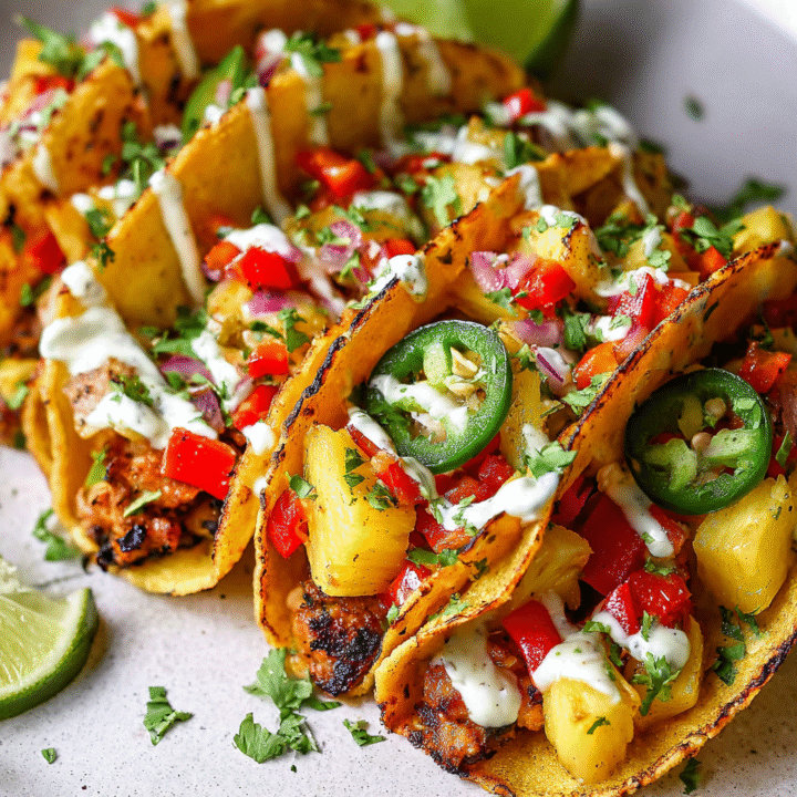 Chili Lime Chicken Tacos with Grilled Pineapple Salsa