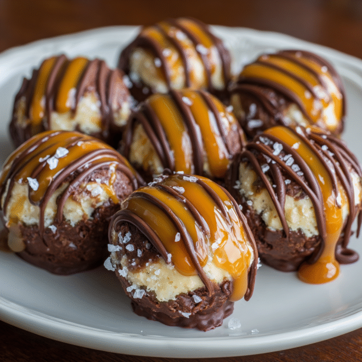 Chocolate Caramel Cheesecake Bites