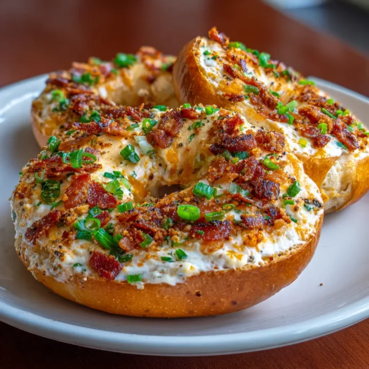 Creamy Bacon Cheddar Bagels