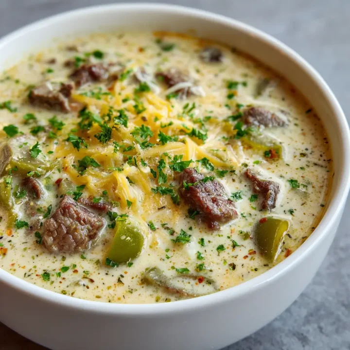 Creamy Philly Cheese Steak Soup