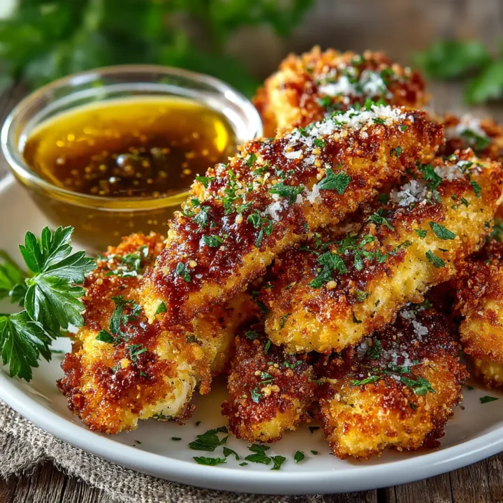 Garlic Parmesan Crispy Chicken Tenders