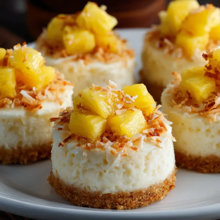 Mini Pineapple Coconut Milk Cheesecakes
