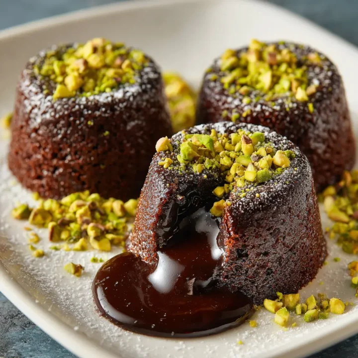 Pistachio Chocolate Lava Cakes