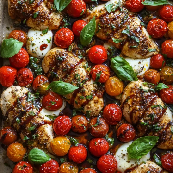 Sheet Pan Caprese Chicken Dinner