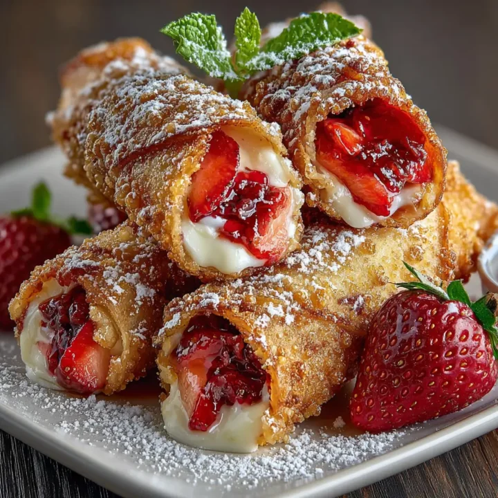 Strawberry Cheesecake Stuffed Eggrolls