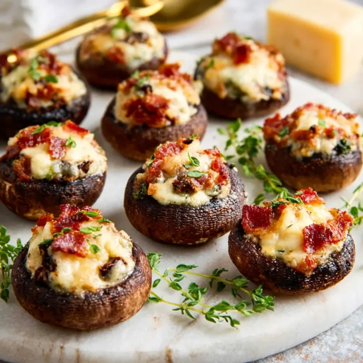 Smoky Stuffed Mushrooms with Bacon and Cheese