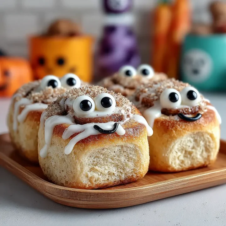 Delicious Spooky Cinnamon Rolls for Halloween Breakfast