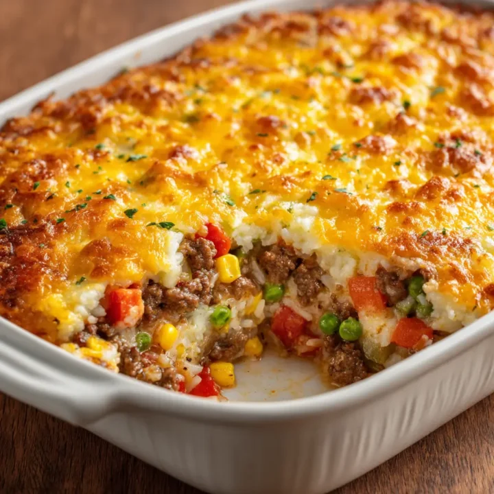 Must Try Homemade Cheesy Beef & Vegetable Casserole