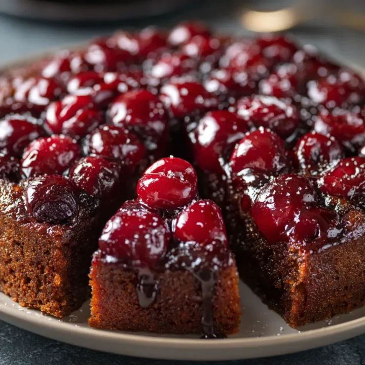 Decadent Chocolate Cherry Upside-Down Cake Recipe