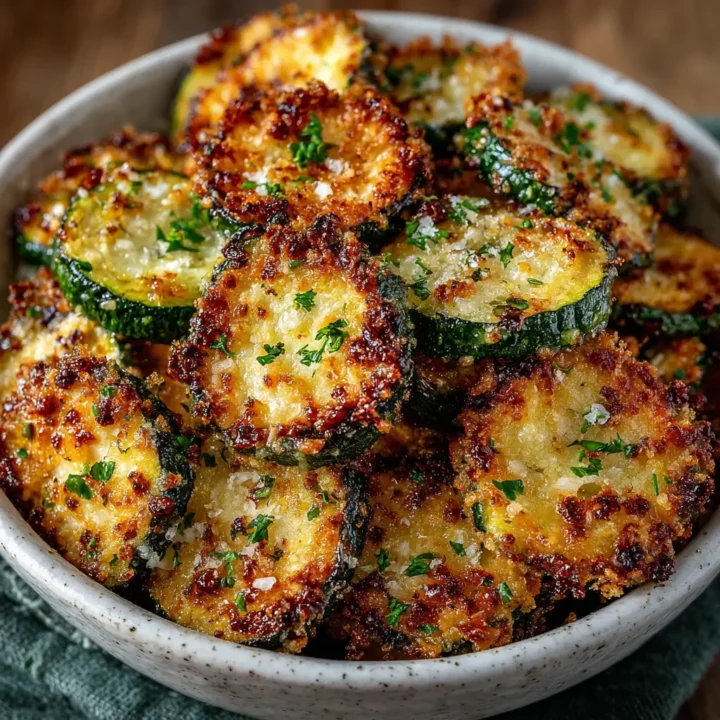 Crispy Garlic Parmesan Zucchini Chips