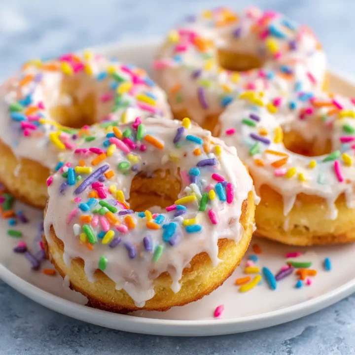 Fluffy Baked Vanilla Pancake Donuts