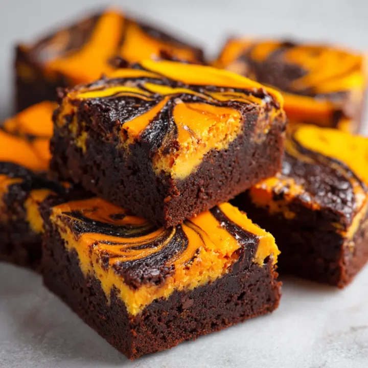 Halloween Swirl Cream Cheese Brownies