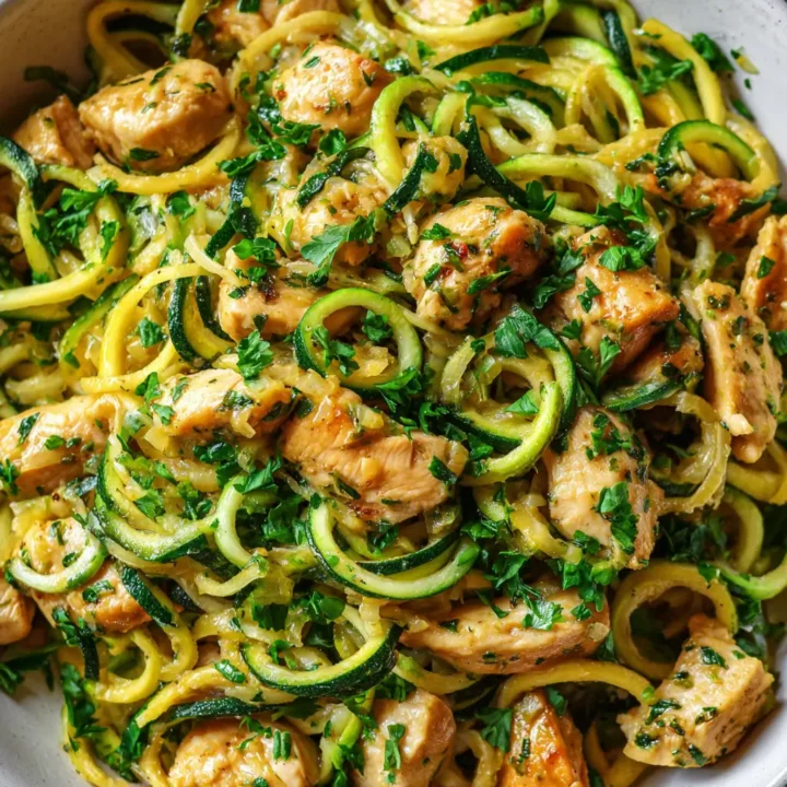 Lemon Garlic Chicken Zoodles