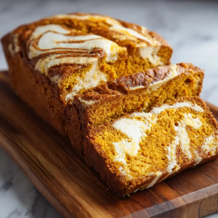 Irresistible Pumpkin Bread with Cream Cheese Swirl