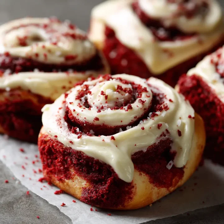 Red Velvet Cinnamon Rolls with Cream Cheese Frosting