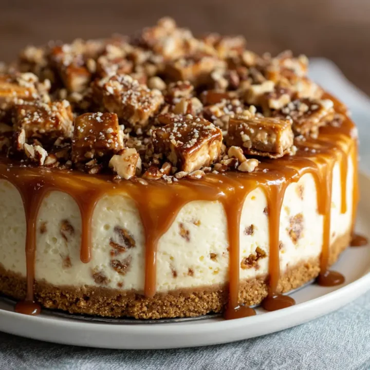 Snickers Cheesecake with Salted Caramel