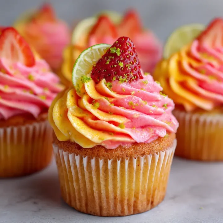 Strawberry Mango Margarita Cupcakes