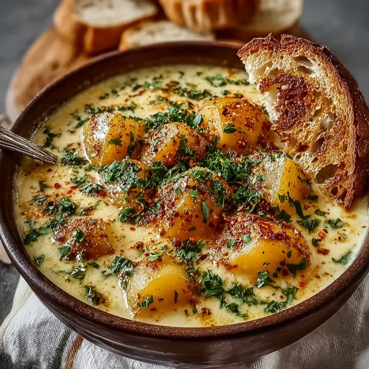 Cheddar Garlic Herb Potato Soup