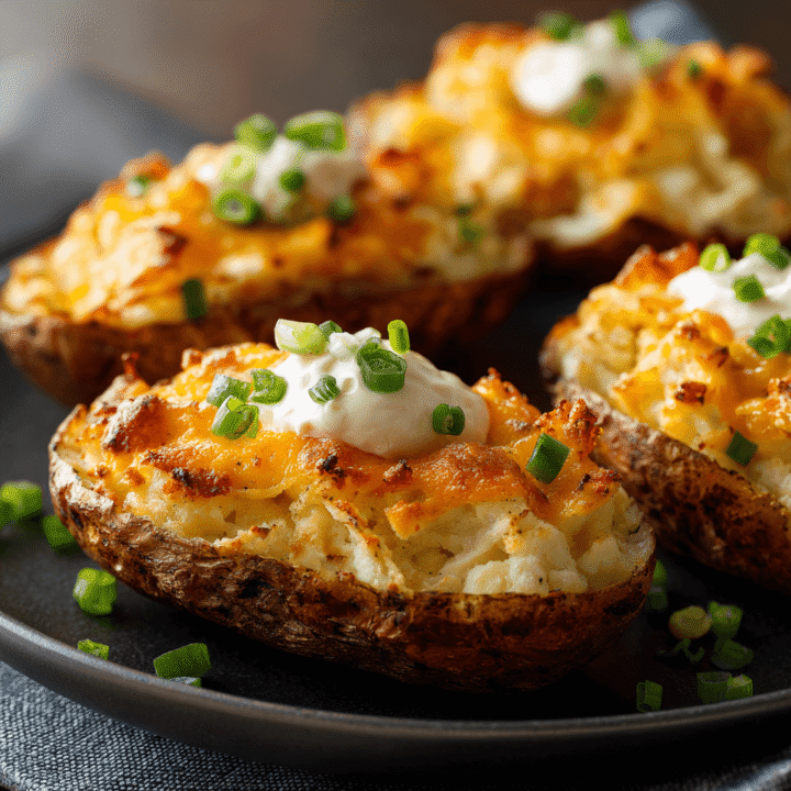 Cheesy Twice-Baked Potatoes: Air Fryer Recipe