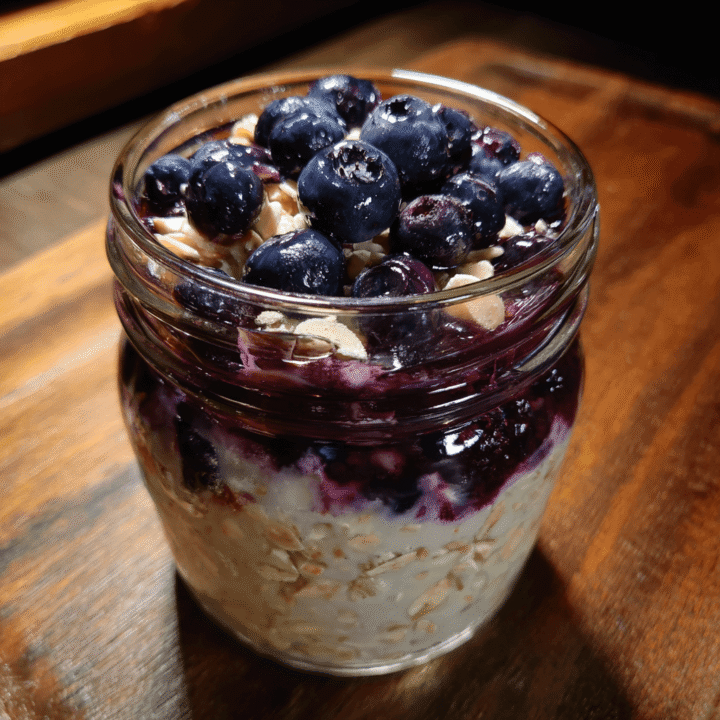 Overnight Oats: Blueberry Pie Style