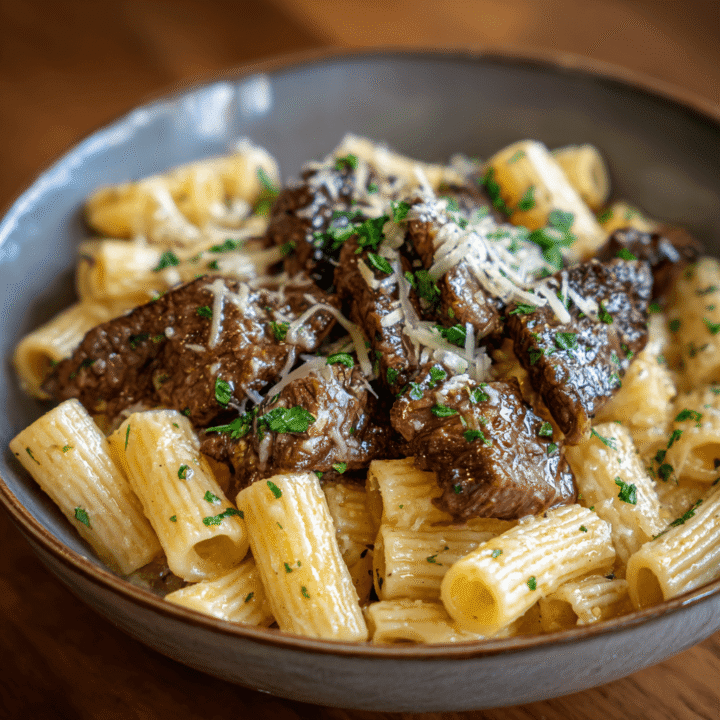 Garlic Butter Steak Tips with Cheesy Rigatoni: A Flavorful Meal