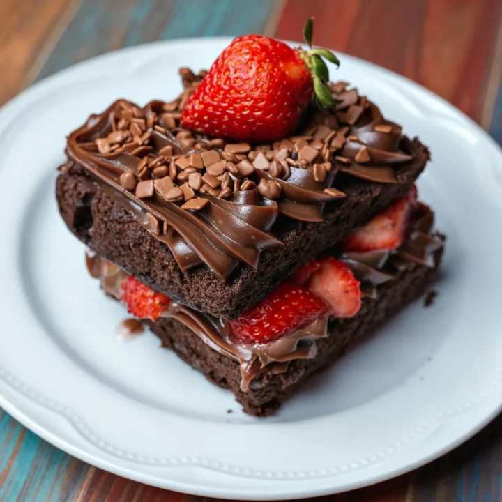 Chocolate-Covered Strawberry Brownie