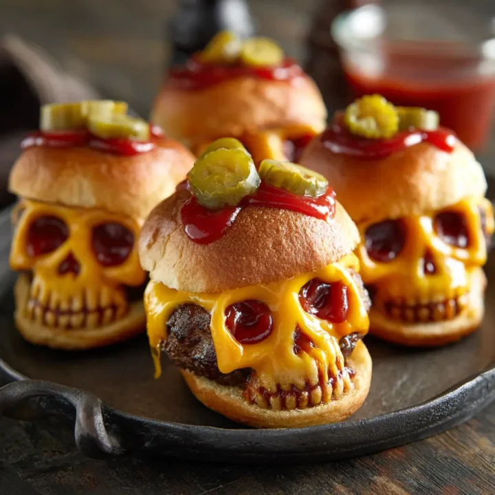 Cheeseburger Skulls Halloween Dinner