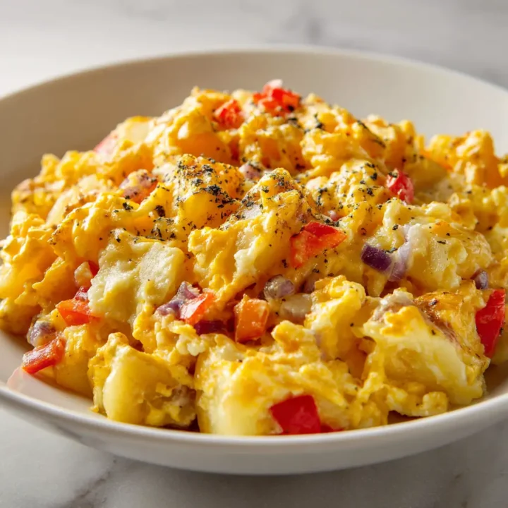 Cheesy Potato Egg Scramble Recipe