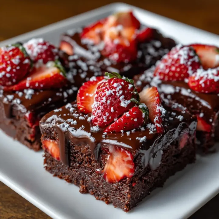 Chocolate Covered Strawberry Brownies