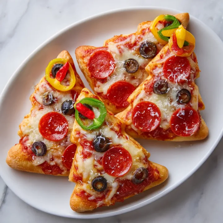 Festive Tree-Shaped Mini Pizzas