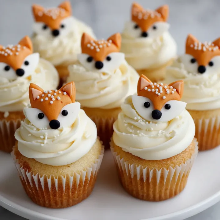 White Chocolate Fox Cupcakes